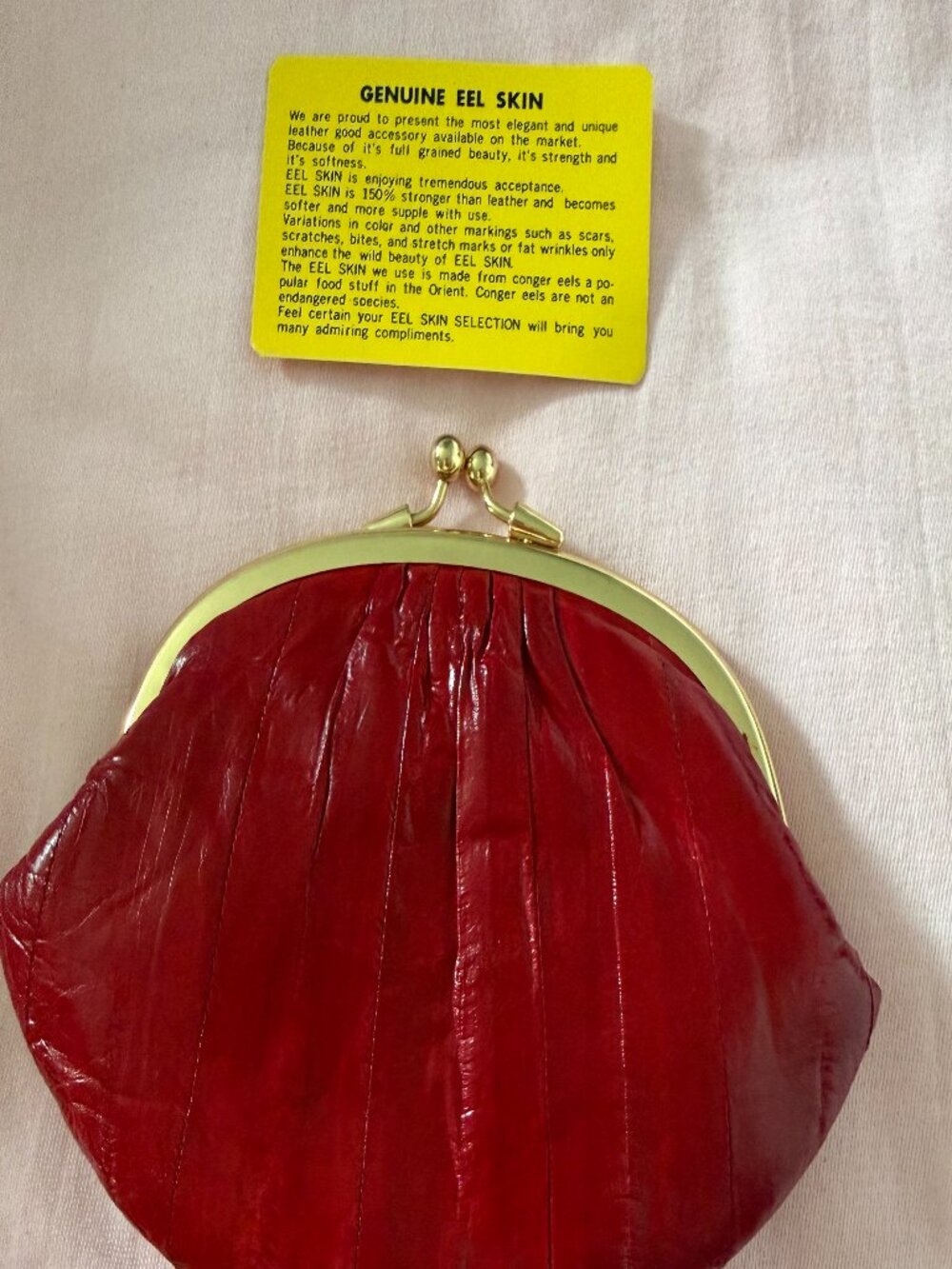 Eel Skin small red clutch purse